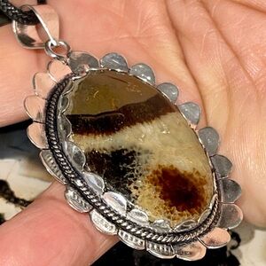 Large Brown Septarian Nodule Pendant 2 1/4”